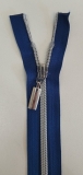 Reißverschluss 65 cm teilbar Metallzähne silber 6mm blau